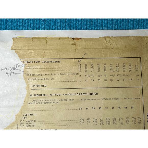 Simplicity 4610 pattern coat fitted 1950s bust 34 hip 37 - Picture 4 of 6